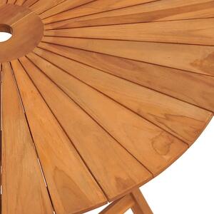 Okrągły stół ogrodowy z drewna tekowego - Haldar