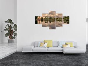 Obraz jeziora i drzew (125x70 cm)