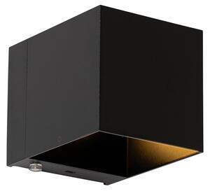 Lampa ścienna czarna z wbudowanym LED i dotykowym ściemniaczem, ładowana - Joris