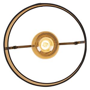 Lampa sufitowa z abażurem z bawełny czarna ze złotem 32 cm - Combi Black