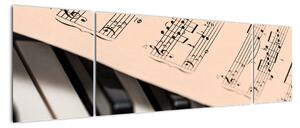 Obraz fortepianu z nutami (170x50 cm)
