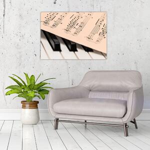 Obraz fortepianu z nutami (70x50 cm)