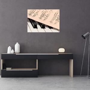Obraz fortepianu z nutami (70x50 cm)