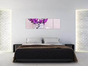 Obraz fioletowych kwiatów (170x50 cm)