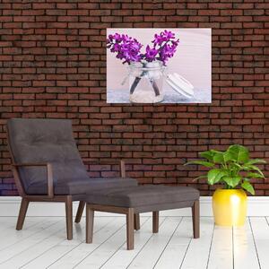 Obraz fioletowych kwiatów (70x50 cm)