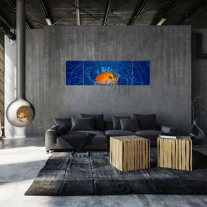 Obraz - pomarańcza w wodzie (170x50 cm)