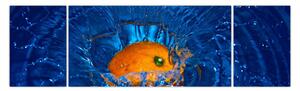 Obraz - pomarańcza w wodzie (170x50 cm)