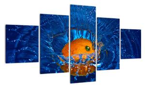 Obraz - pomarańcza w wodzie (125x70 cm)