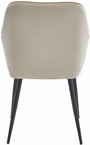 Komplet 2 beżowych krzeseł welurowych - Koruco