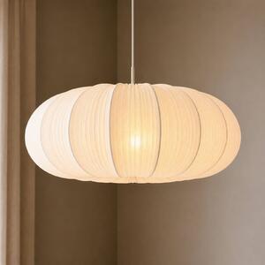 Lampa wisząca Marielle Lindby, możliwość ściemniania, biały / opal, salon / jadalnia, tkanina / materiał / jedwab, skandynawski