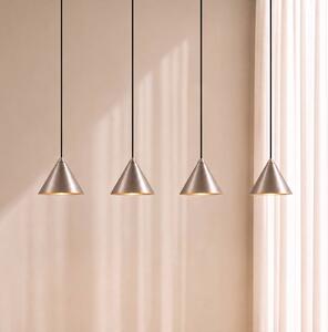 Lampa wisząca Rhodes Lucande, możliwość ściemniania, aluminiowy / szary / cynkowy, salon / jadalnia, metal, nowoczesny