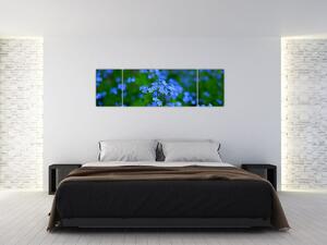 Obraz niebieskich kwiatów (170x50 cm)