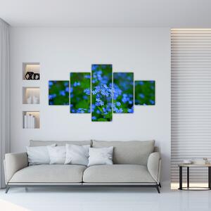 Obraz niebieskich kwiatów (125x70 cm)
