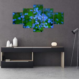 Obraz niebieskich kwiatów (125x70 cm)