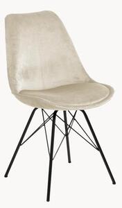 Krzesło tapicerowane z aksamitu i metalowymi nogami Eris, 2 szt