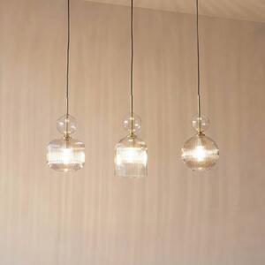 Lampa wisząca szklana Sophia TK Lighting, możliwość ściemniania, aluminiowy / szary / cynkowy, salon / jadalnia, szkło