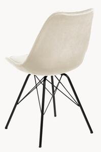 Krzesło tapicerowane z aksamitu i metalowymi nogami Eris, 2 szt