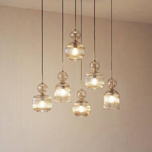 Lampa wisząca szklana Sophia TK Lighting, możliwość ściemniania, aluminiowy / szary / cynkowy, salon / jadalnia, szkło
