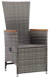 Rozkładane krzesła ogrodowe 2 szt., poduszki, rattan pe, szare