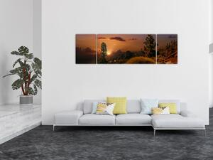 Obraz natury z zachodem słońca (170x50 cm)