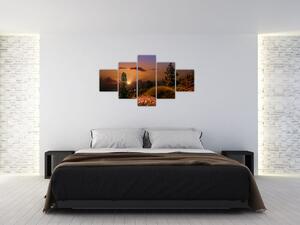 Obraz natury z zachodem słońca (125x70 cm)