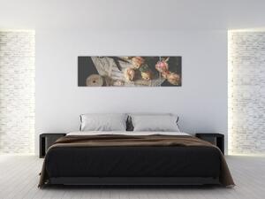 Obraz nut i róż (170x50 cm)