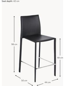 Krzesło kontuarowe ze skóry Boréalys, 2 szt
