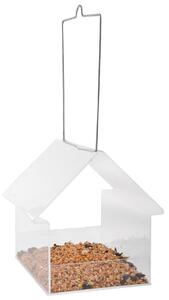 Esschert Design Wiszący karmnik dla ptaków w kształcie domku, akrylowy