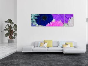Obraz kolorowych kwiatów (170x50 cm)