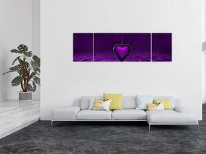 Obraz fioletowego serca (170x50 cm)