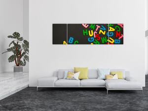 Obraz - kolorowe litery (170x50 cm)