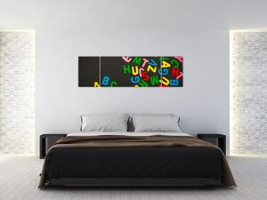 Obraz - kolorowe litery (170x50 cm)