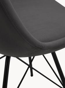 Krzesło tapicerowane z aksamitu z metalowymi nogami Eris, 2 szt
