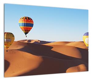Obraz - latające balony na pustyni (70x50 cm)