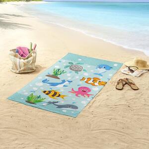Good Morning Ręcznik plażowy SEAWORLD, 75x150 cm, morski niebieski
