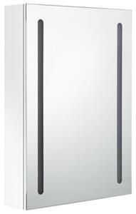 Szafka łazienkowa z lustrem i LED, lśniąca biel, 50x13x70 cm