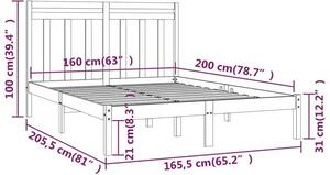 Dwuosobowe białe drewniane łóżko 160x200 - Selmo 6X