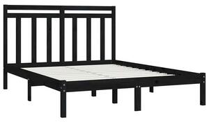 Czarne łóżko z naturalnego drewna 120x200 - Selmo 4X