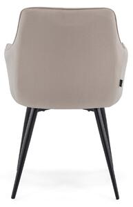MebleMWM Krzesło tapicerowane DC-0084-3 beżowy welur #7 | czarne nogi