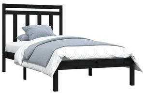 Czarne drewniane łóżko pojedyncze 90x200 - Selmo 3X