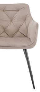 EMWOmeble Krzesło tapicerowane DC-0084-3 beżowy welur #7 / czarne nogi