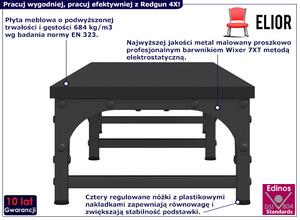 Czarna podwójna półka na biurko - Redgun 4X