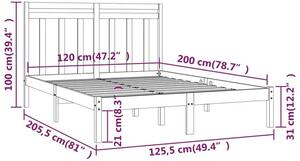 Białe łóżko z litego drewna sosny 120x200 - Selmo 4X
