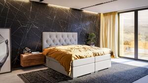 Łóżko kontynentalne LIZBONA z pikowanym zagłówkiem 140 x 200