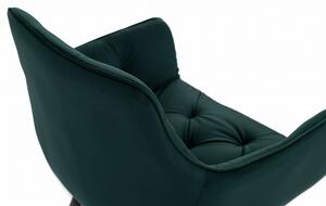 MebleMWM Krzesło tapicerowane DC0084-3 zielony / nogi czarne welur