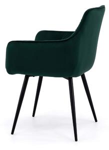 MebleMWM Krzesło tapicerowane DC0084-3 zielony / nogi czarne welur