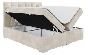 Łóżko kontynentalne LIZBONA z pikowanym zagłówkiem 160 x 200