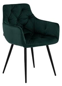 EMWOmeble Krzesło tapicerowane DC-0084-3 zielony welur / czarne nogi