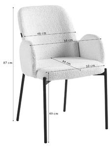 EMWOmeble Krzesło tapicerowane CX2024 czarny baranek boucle / czarne nogi