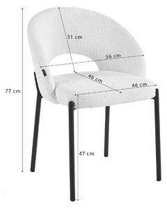 EMWOmeble Krzesło tapicerowane CX2023 szary baranek boucle / czarne nogi